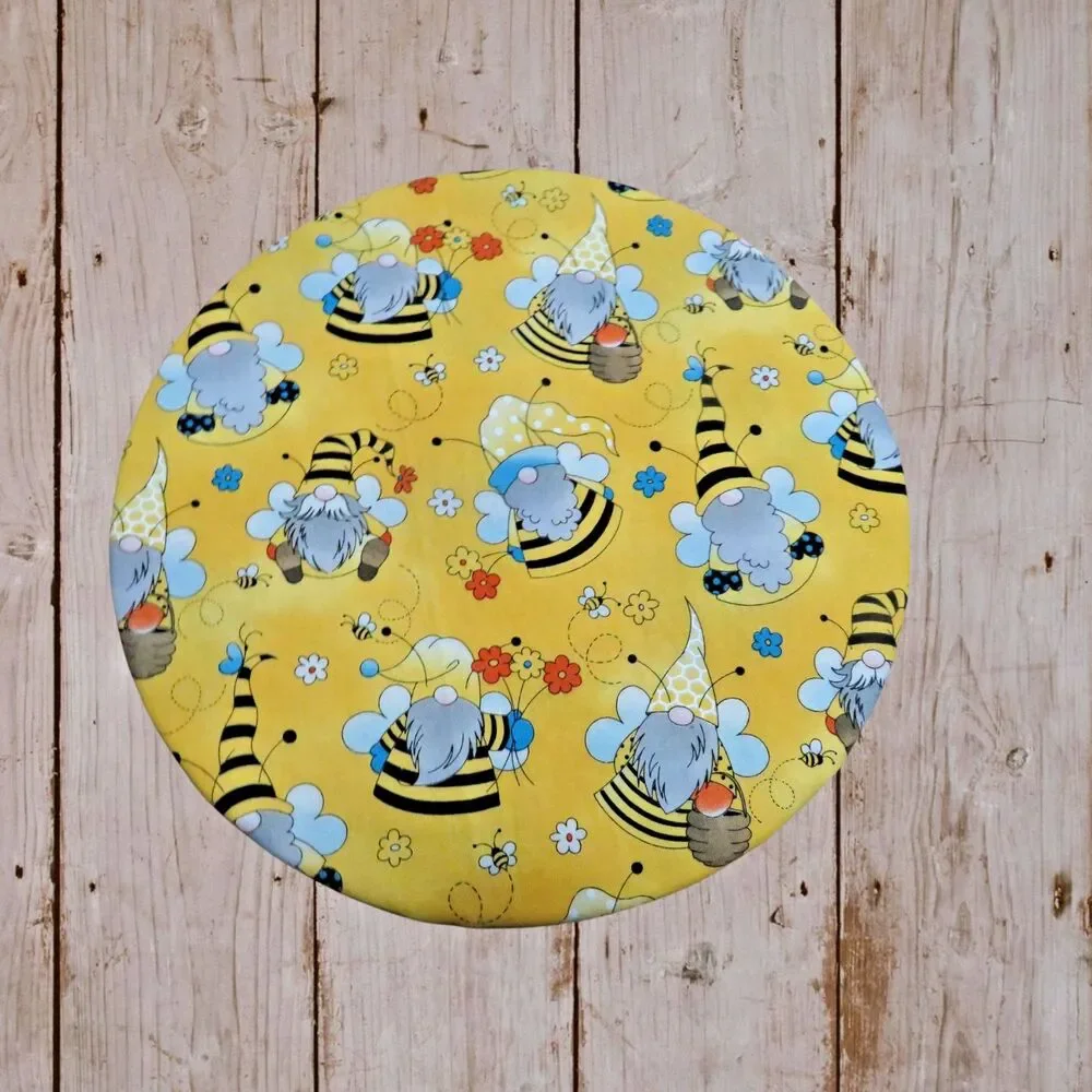 Kitchenaid Mixer Bowl Cover, Reversible Sunflowers and Bee Gnomes